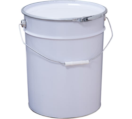 Изображение товара Ведро с крышкой и обручем, с покрытием внутри Тара.ру белое, металл, 25 л 28134