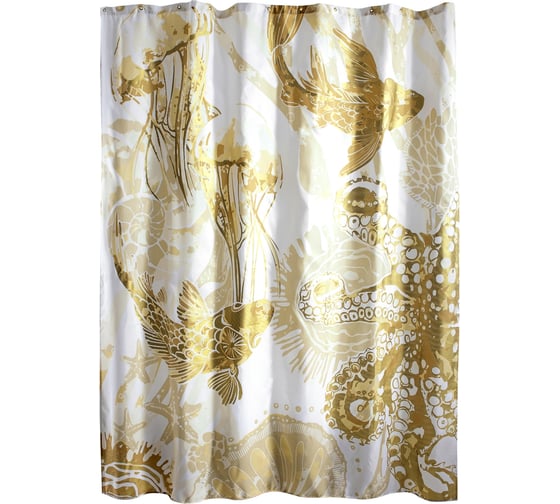 Изображение товара Занавеска для ванной комнаты Moroshka Mare тканевая, цвет бежевый T691-4