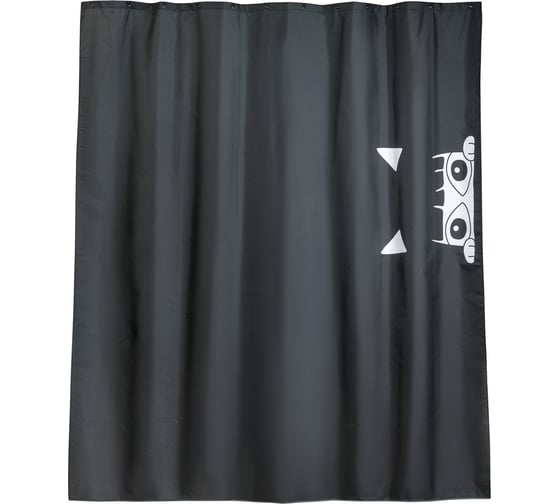 Изображение товара Занавеска для ванной комнаты Moroshka Irony тканевая, цвет черный и белый xx010-25