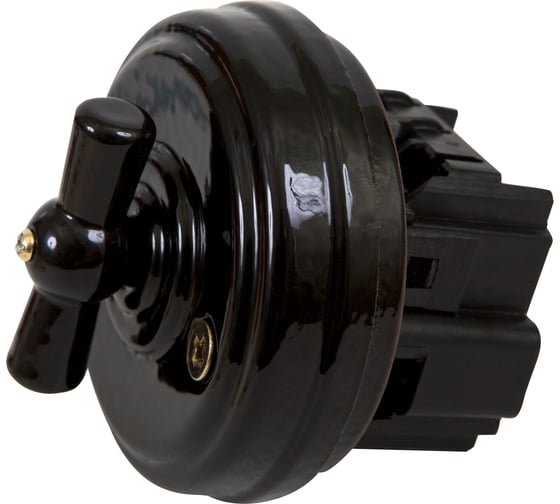 Изображение товара Выключатель МЕЗОНИНЪ поворотный на 4 положения,цвет - черный, БЕЗ КОЛЬЦА GE70401-05k