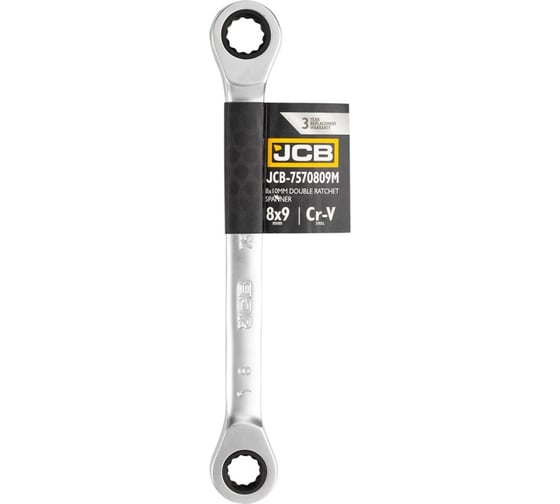 Изображение товара Ключ комбинированный JCB трещоточный двухсторонний 8x9мм JCB-7570809M(58159)