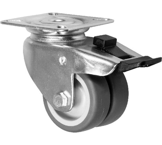 Изображение товара Колесная опора (сдвоенная, под панель крепления, с тормозом) Inford E14 TPPE 075 S1B4