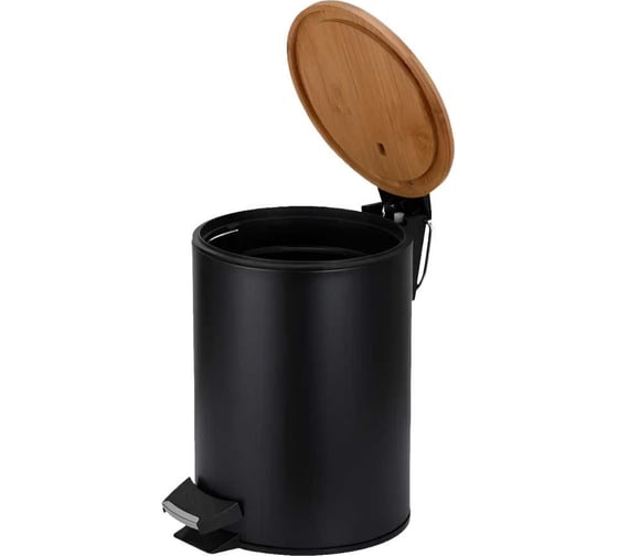 Изображение товара Ведро для мусора Homium Bin, с педалью, цвет черный HS-PBR003BL5