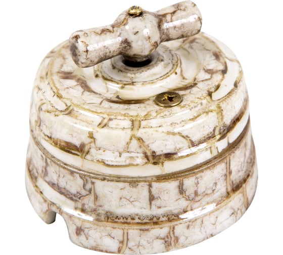 Изображение товара Выключатель МЕЗОНИНЪ фарфоровый поворотный на 4 положения, цвет - мрамор GE70401-19