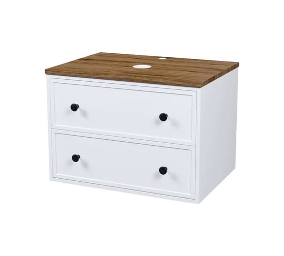 Изображение товара Подвесная тумба IDDIS Torr со столешницей МДФ, макадамия орех, 70 см, белый матовый TOR70WMi95K