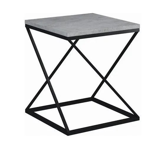 Изображение товара Стол журнальный Desk Question лофт DQ Teaser Nut 50x50 ЛДСП бетон чикаго, черный 500x500x532 10268