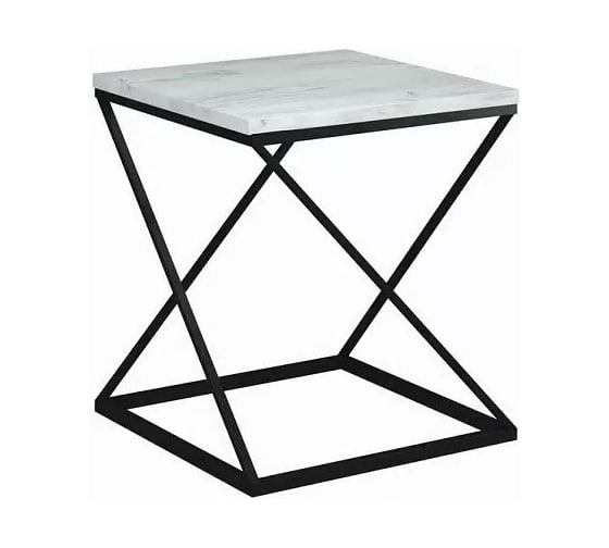 Изображение товара Стол журнальный Desk Question лофт DQ Teaser Nut 50x50 ЛДСП дуб белый, черный 500x500x532 10266