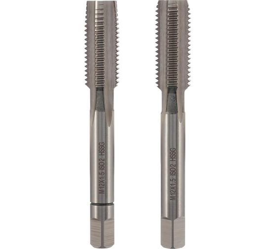 Изображение товара Метчик VOLKEL М12 шаг 1.5мм комплект из 2-х шт. DIN2181 HSS-G 26348 V26348