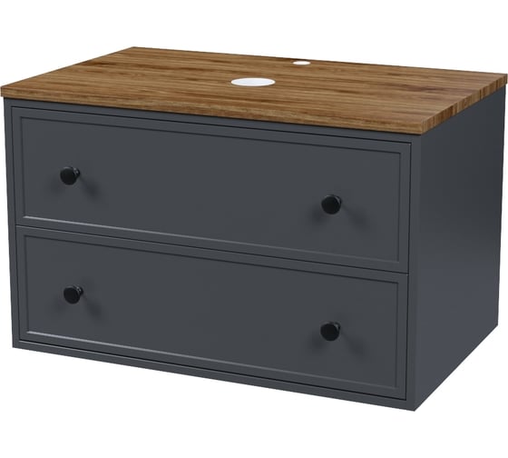 Изображение товара Подвесная тумба IDDIS со столешницей МДФ, макадамия орех, 80 см, темно-серый, Torr TOR80DMi95K