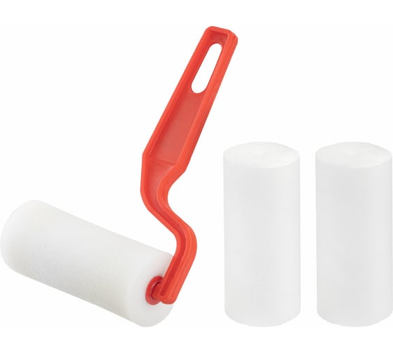 Изображение товара Набор КЭС валик поролоновый 100 мм в сборе, 16 мм, пластиковый бюгель + 2 шубки 10310010