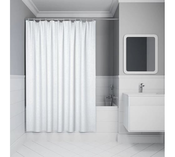 Изображение товара Штора для ванной IDDIS 200x180 см, полиэстер, белый, DL01P18i11