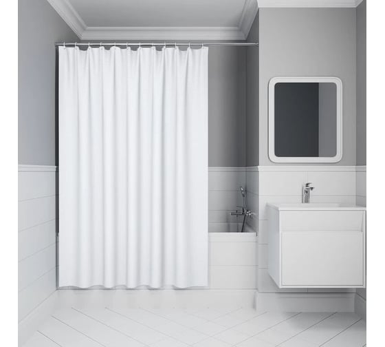 Изображение товара Штора для ванной IDDIS 200x180 см, полиэстер, белый DW01P18i11