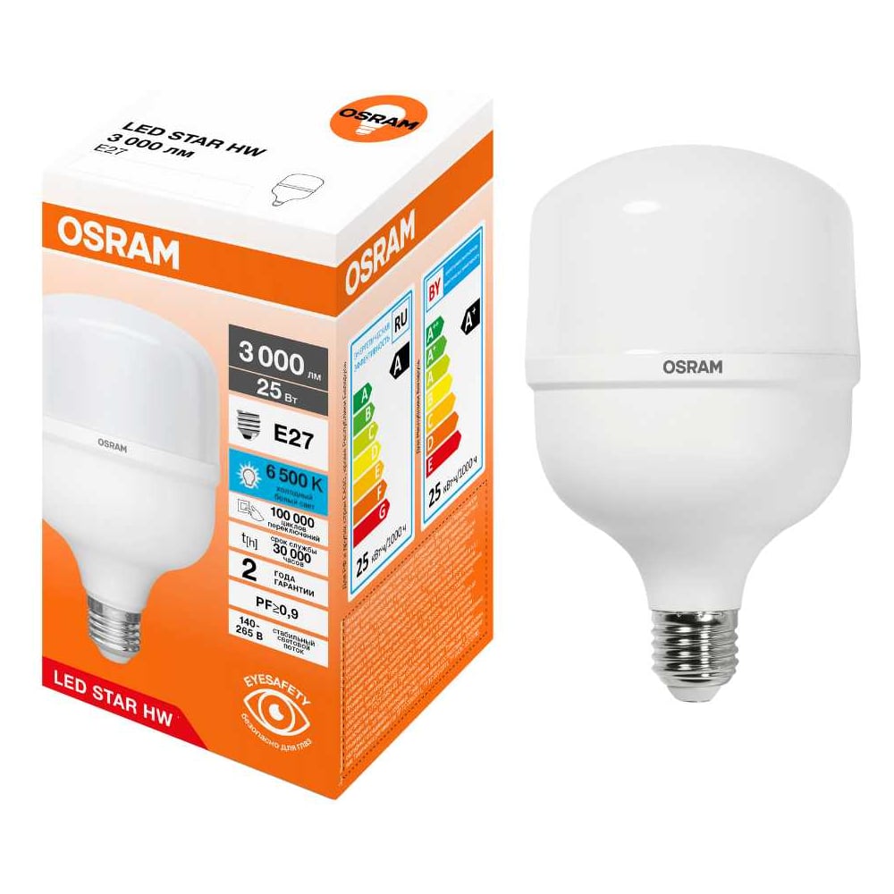 Изображение товара Светодиодная лампа Osram LED STARHW 25W/865 холодный белый E27 Изображение товара Светодиодная лампа Osram LED STARHW 25W/865 холодный белый E27