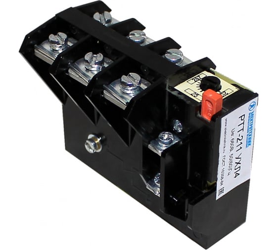 Изображение товара Реле электротепловое токовое Электротехник РТТ-231 УХЛ4, 63,0А, 660В/50Гц, 1р, 53,5-72,3А, ручной возврат, ET003600