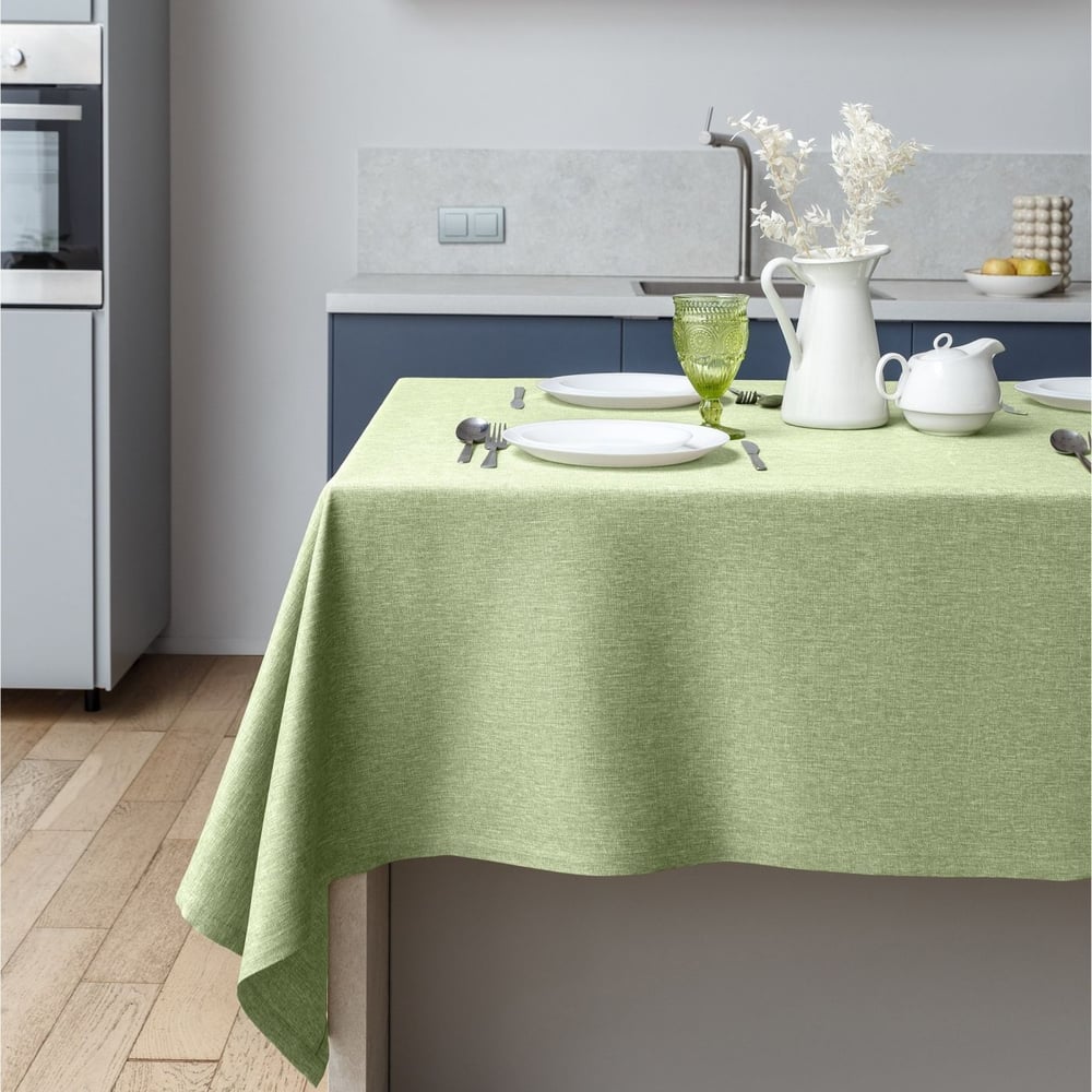 Изображение товара Скатерть Волшебная Ночь 165х200 светло-зеленая рогожка