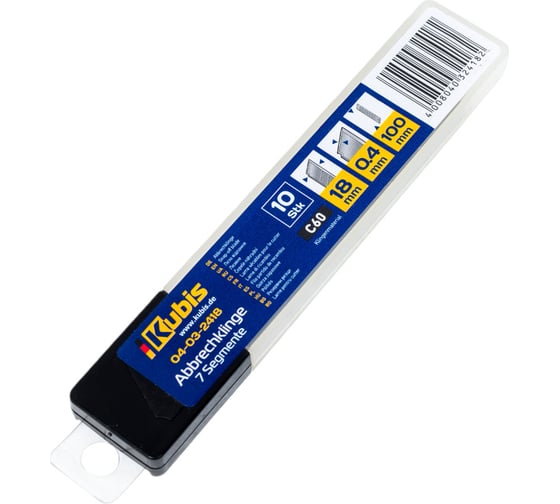 Изображение товара Лезвие 18 мм, толщина 0.4 мм, 7 сегментов, 10 шт, C60 KUBIS 04-03-2418