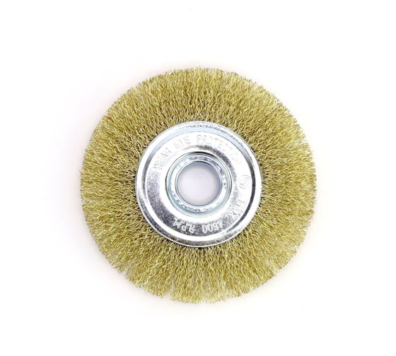 Изображение товара Щетка дисковая 125x12x22.2 мм на УШМ, ворс гофрированная латунированная сталь 0.30 мм (13-061) EuroBrush EB-MCBT4