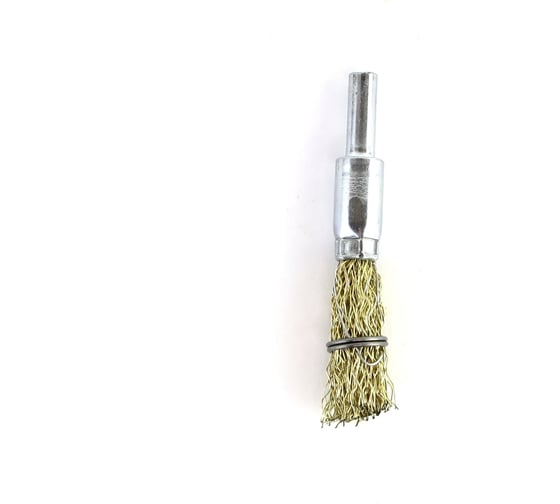 Изображение товара Щетка концевая 10 мм, c хвостовиком 6x17 мм, ворс гофрированная латунированная сталь 0.30 мм (13-078) EuroBrush EB-E10BS