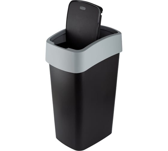Изображение товара Контейнер для мусора CURVER FLIP BIN черный/серый 45 л 02172-Y09-00