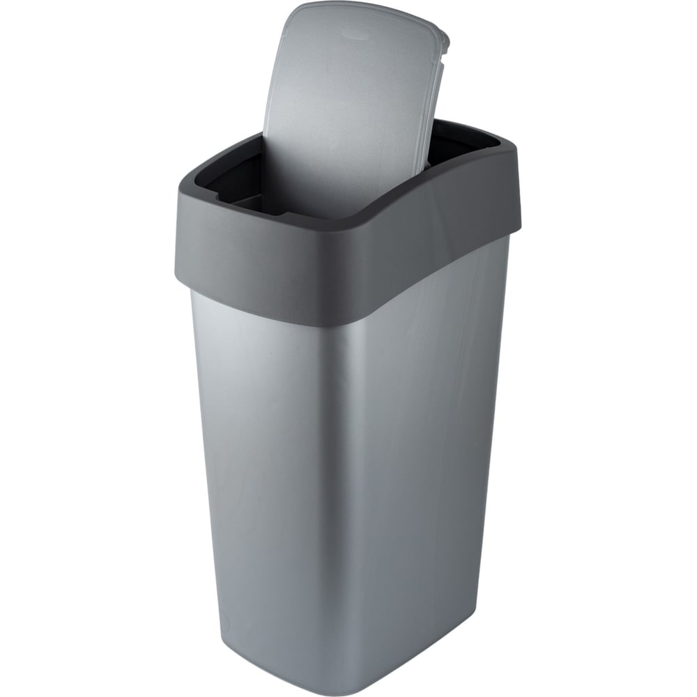 Изображение товара Контейнер для мусора CURVER FLIP BIN 45 л серый с крышкой