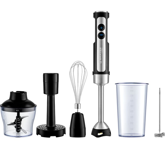 Изображение товара Блендер погружной BRAYER 1256BR 1500 Вт, капуч, пюре, венч, стак 800, изм BR1256