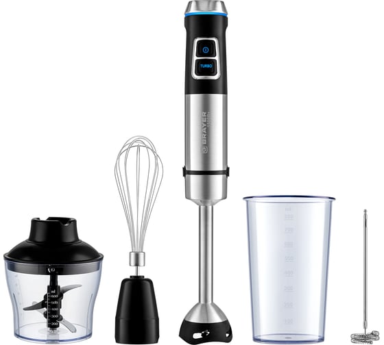 Изображение товара Погружной блендер BRAYER 1257BR 1500 Вт, капуч, венч, стак 800, измельч. 600, титан. лезв. BR1257