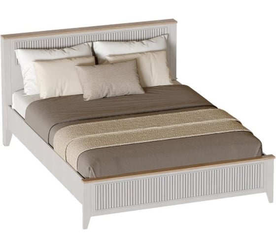 Изображение товара Кровать Мебельград Валенсия спальня 1600 Персидский жемчуг / Дуб натуральный светлый 65489