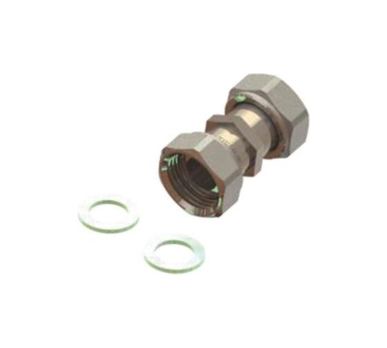 Изображение товара Прямой соединитель с накидной гайкой и плоской прокладкой TIEMME 1/2" 1500892