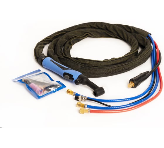 Изображение товара Горелка TIG WP 18FXV (8 м, M12x1+2 pin, вилка 35-50, водяное охлаждение, AC250А/DC350A, 0.5-4.0 мм) энаргит WP18FXV-8-M12-2P-3550