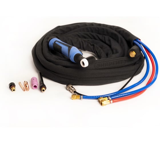 Изображение товара Горелка TIG WP 18FX (4 м, M12x1,0+2 pin, вилка 35-50, водяное охлаждение, AC250А/DC350A, 0.5-4.0 мм) энаргит WP18FX-4-M12-2P-3550