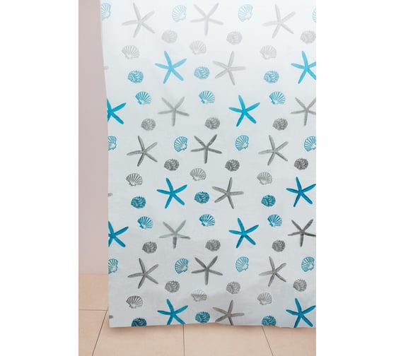 Изображение товара Штора для ванной Delphinium WS-800 LZ-0293 голубая, 180х180 104108