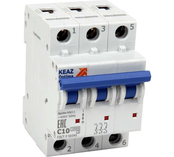 Изображение товара Выключатель автоматический КЭАЗ OptiDin BM63-3C50-10-УХЛ3 249164