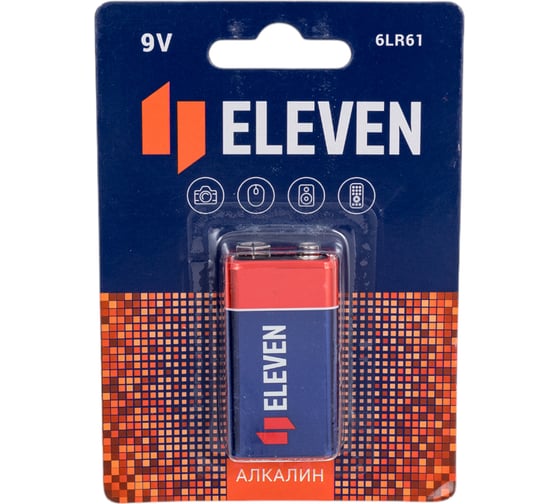 Изображение товара Батарейка MN1604 6LR61 Крона алкалиновая BC1 Eleven 301752