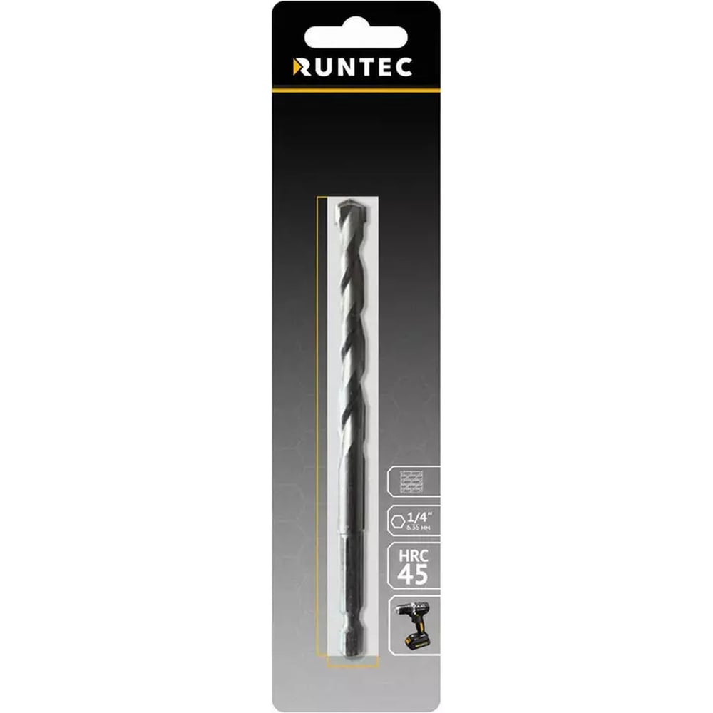 Изображение товара Сверло по бетону HRC45 5x90 мм HEX RUNTEC RT-DC5 для кирпича и камня