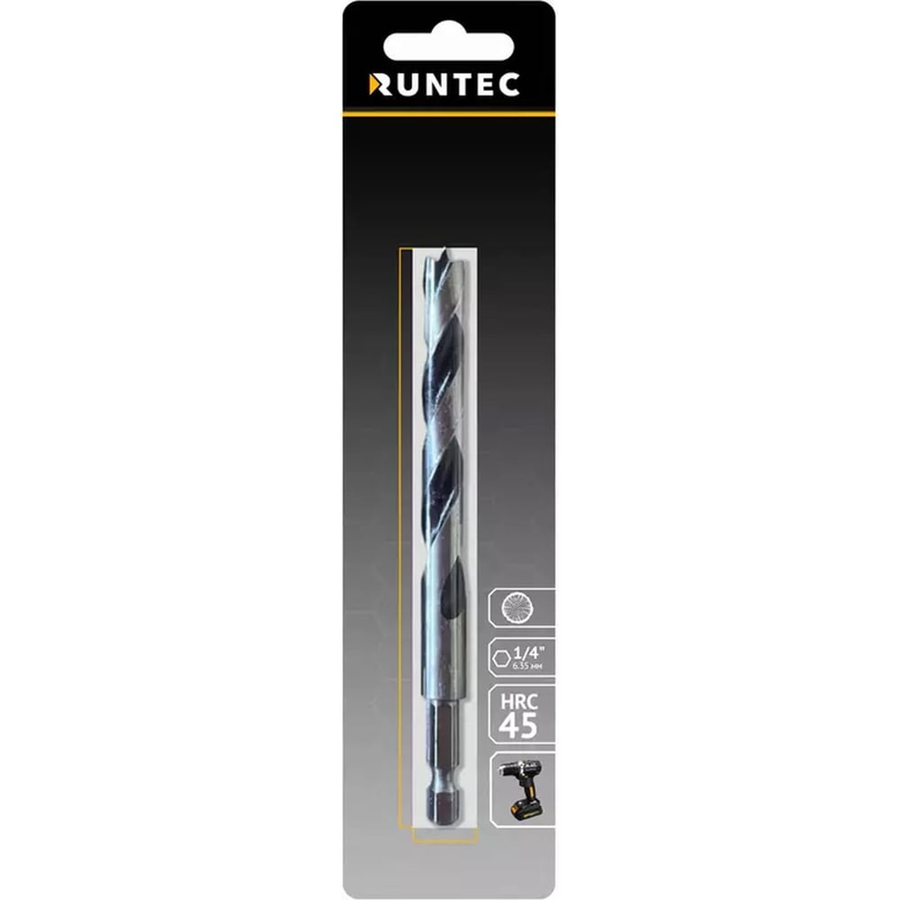 Изображение товара Сверло по дереву HRC45 10x132 мм, HEX RUNTEC RT-DT10