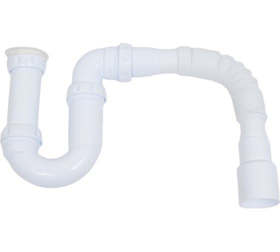 Изображение товара Сифон для мойки прямоточный Unicorn, переходник 40x32, гибкое соединение Ø40x40/50, резьба, без выпуска 1 1/2" (Ø 40) Y416