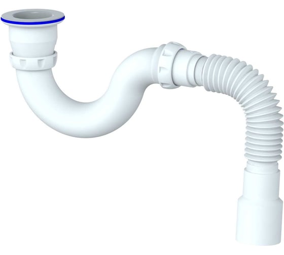 Изображение товара Сифон для душевого поддона прямоточный Unicorn, прикручивающийся выпуск 1 1/2" (Ø 40), винт 6x40, пластиковая чашка, гибкое соединение Ø40x40/50 G32P