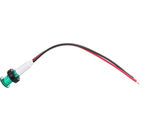 Изображение товара Сигнальная арматура Emas Арматура сигнальная зелёная 10мм с силиконовым проводом 12В S100LY1