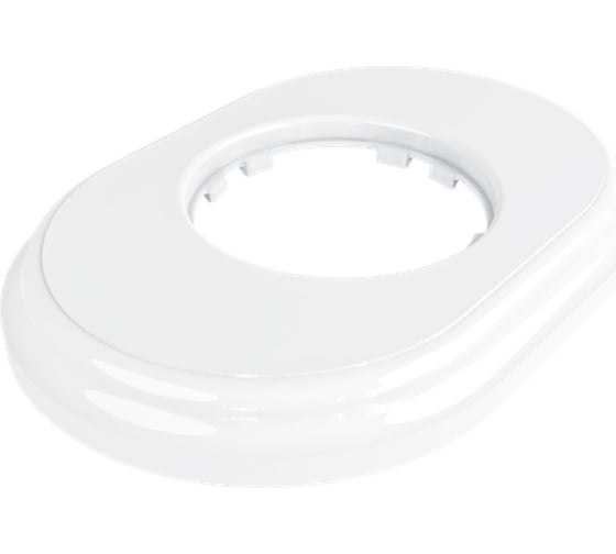 Изображение товара 1-местная рамка Мезонинъ пластиковая, для скрытой установки, овал, цвет белый, серия ЛАХТА GE35701-01
