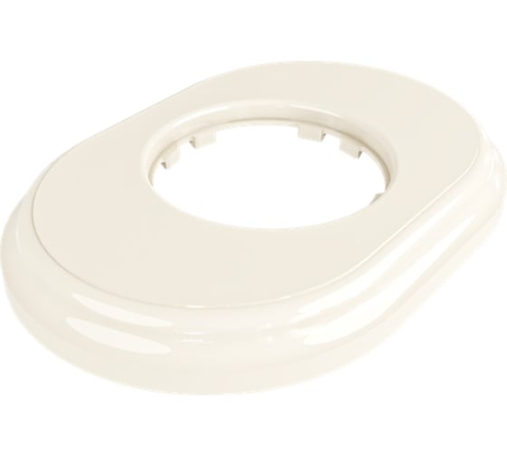 Изображение товара 1-местная рамка Мезонинъ пластиковая, для скрытой установки, овал, цвет слоновая кость, серия ЛАХТА GE35701-02