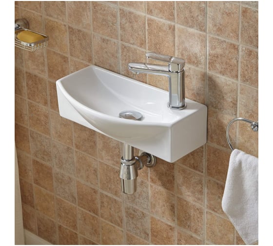 Изображение товара Раковина подвесная Weltwasser WW AISBACH 7946 GL-WT R глянцевая белая, 455x220x130 мм 10000008695