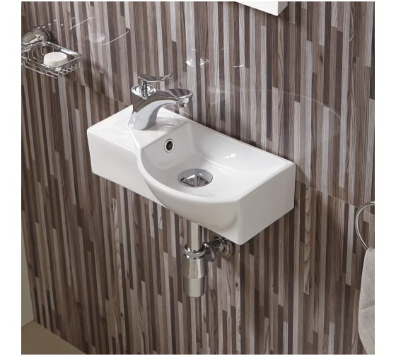 Изображение товара Раковина подвесная Weltwasser WW AISBACH 7940 GL-WT L глянцевая белая, 400x220x120 мм 10000008686