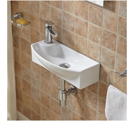 Изображение товара Раковина подвесная Weltwasser WW AISBACH 7946 GL-WT L глянцевая белая, 455x220x130 мм 10000008694