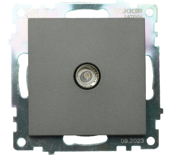 Изображение товара Розетка телевизионная 1-местная (механизм) STEKKER 75 ом, 5-862мгц, серия катрин, графит, gls00-7108-06 49419