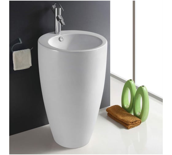 Изображение товара Раковина напольная Weltwasser WW LEERBACH 4949 GL-WT 490x490x810 мм 10000008706