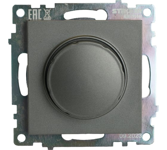 Изображение товара Выключатель диммирующий STEKKER triac (механизм) 250в, 500w, серия катрин, графит, gls10-7106-06 49413