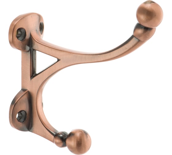 Изображение товара Двухрожковый мебельный крючок Kerron античная медь KR-0100-AC