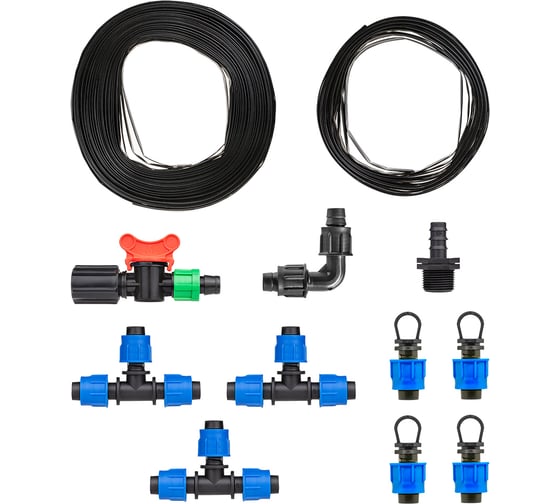 Изображение товара Капельный полив для теплицы и открытого грунта на 133 растения ленточный от емкости и водопровода MasterProf ДС.071876