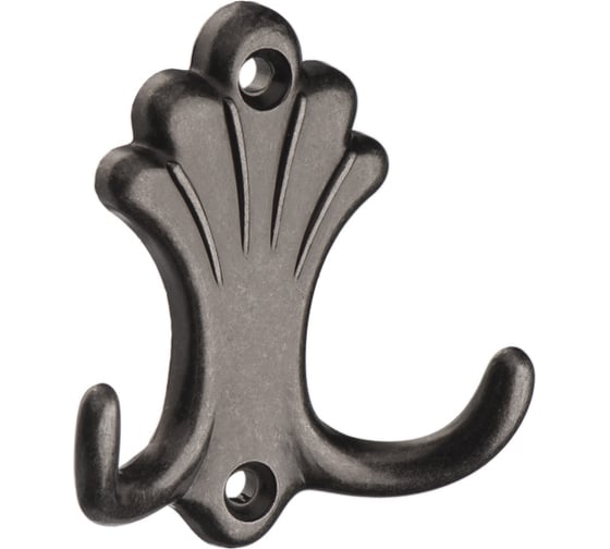 Изображение товара Крючок мебельный двухрожковый Kerron черненый старинный цинк KR-0290-BAZ