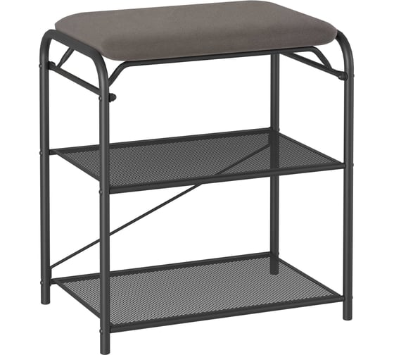 Изображение товара Подставка для обуви ЗМИ Гранада 13_НБК с сиденьем ткань нубук черный ПДОГ13СНБК Ч